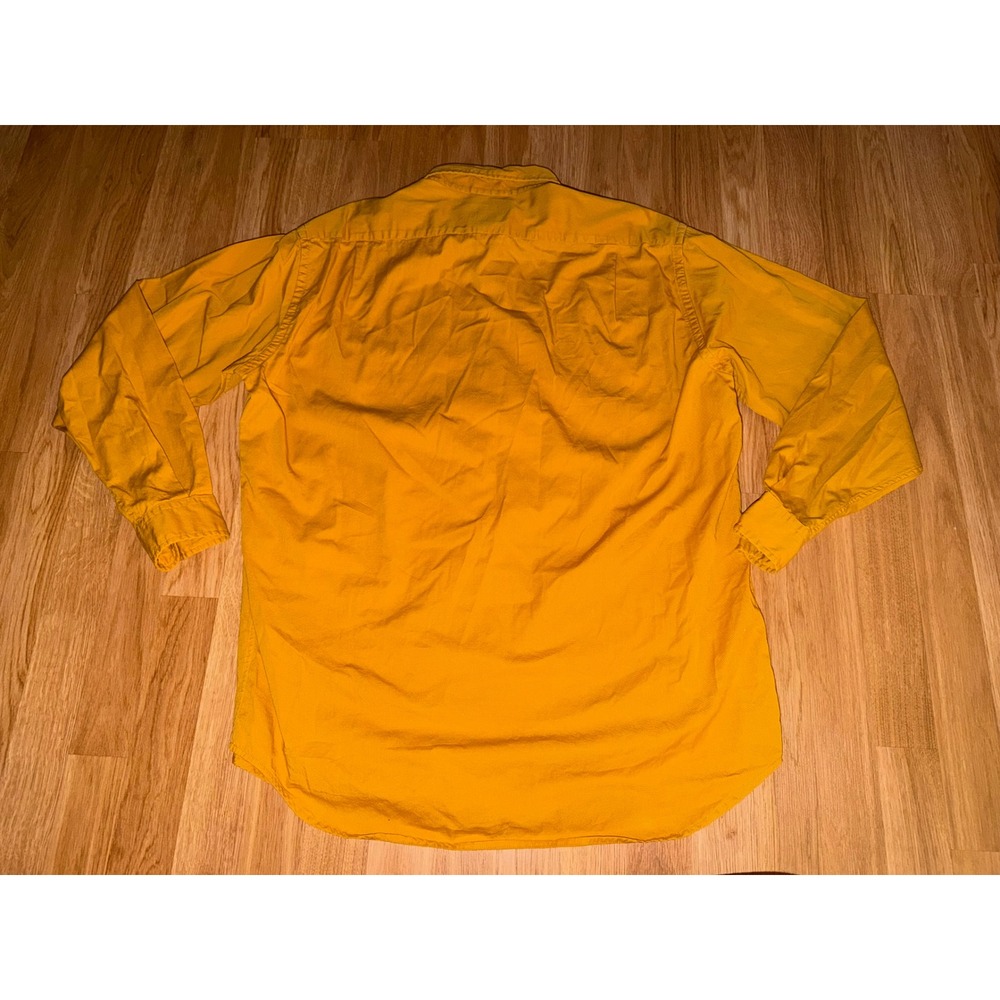 Beretta Mens XL Mustard Yellow Long Sleeve Button Down Cotton Hunting Shirt - Picture 4 of 4
